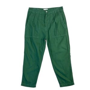Sundry Hunter Green Pleated Button Fly Tapered Leg Ankle Pant Size 30